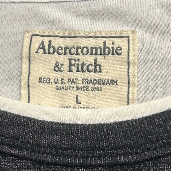Clearance Men's Abercrombie & Fitch henley long sleeve shirt lot black grey L - Picture 2 of 5